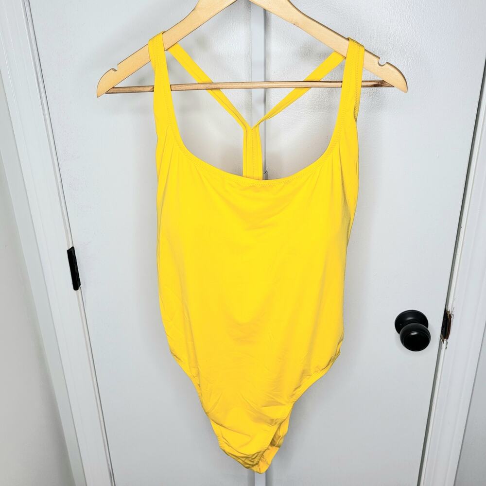 NWT Andie The Marina One Piece Swimsuit Sunburst Yellow Racerback 3X